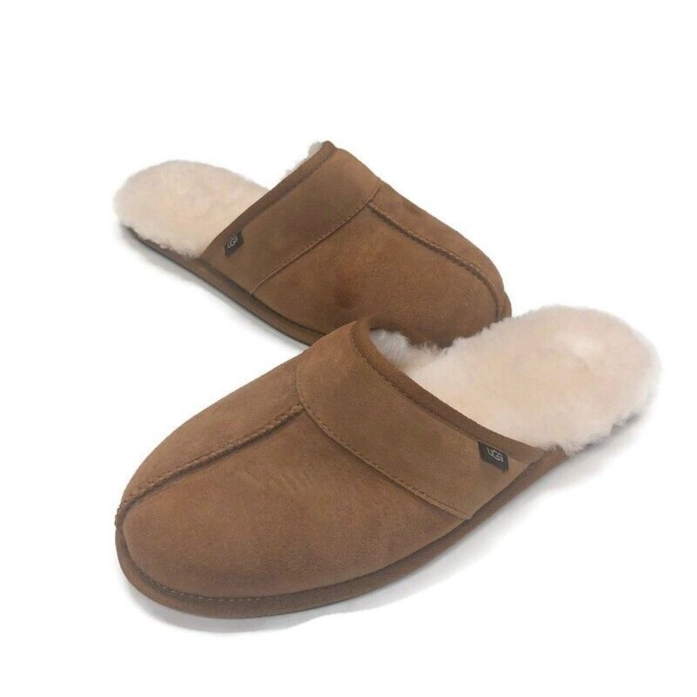 UGG Mens Size 9 Leisure Slide Cozy Suede Slippers Shoes 1018988 Chestnut Brown - Picture 4 of 8